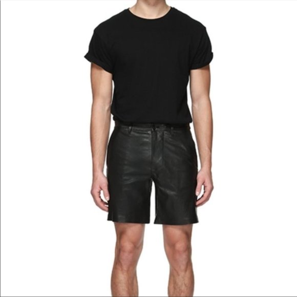 Mackage Manuel Black Leather Shorts Nwt 